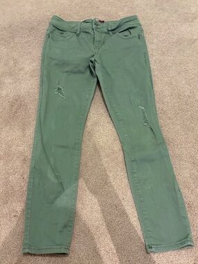 3 for $14 butttoms up Green Distressed Skinny Jeans size 4